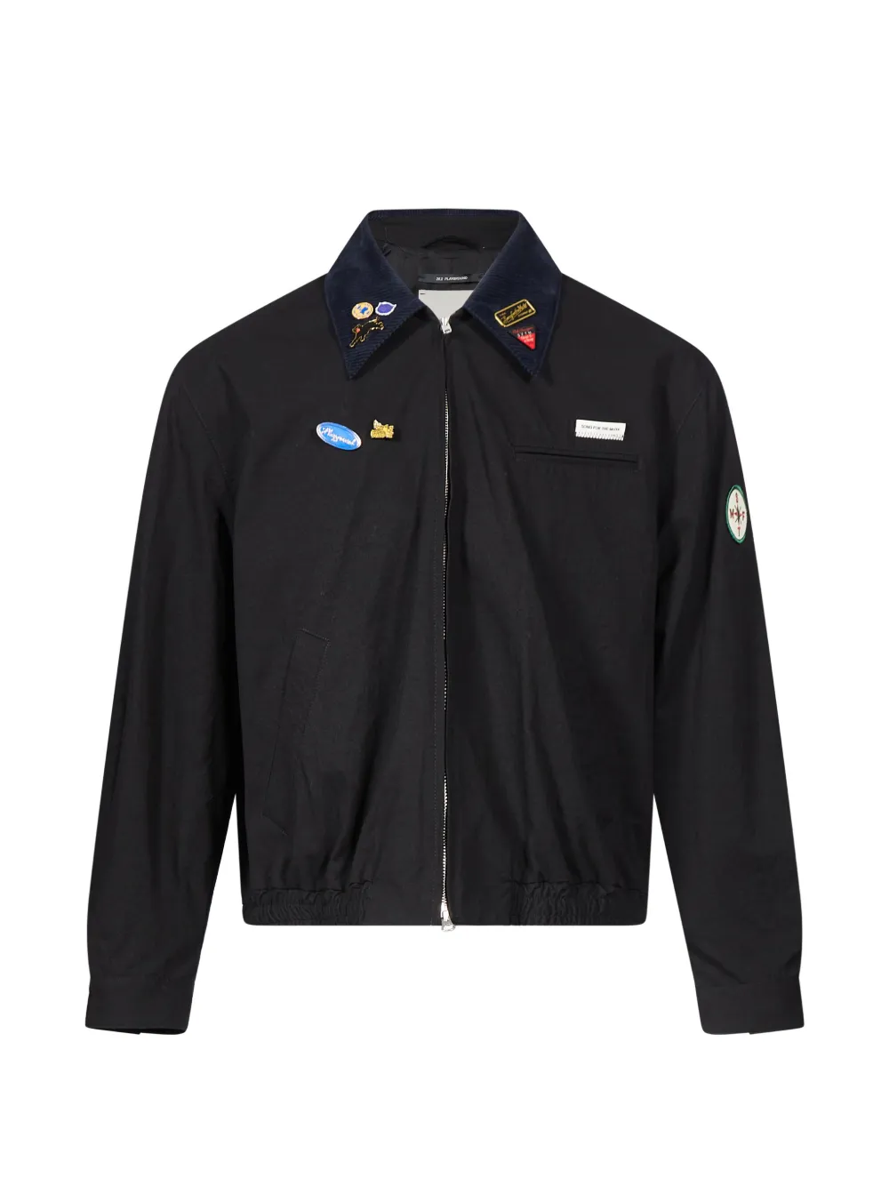 Song For The Mute badge-embellished corduroy-collar jacket - Noir
