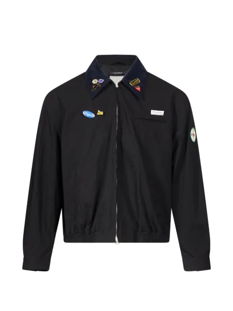 Song For The Mute badge-embellished corduroy-collar jacket