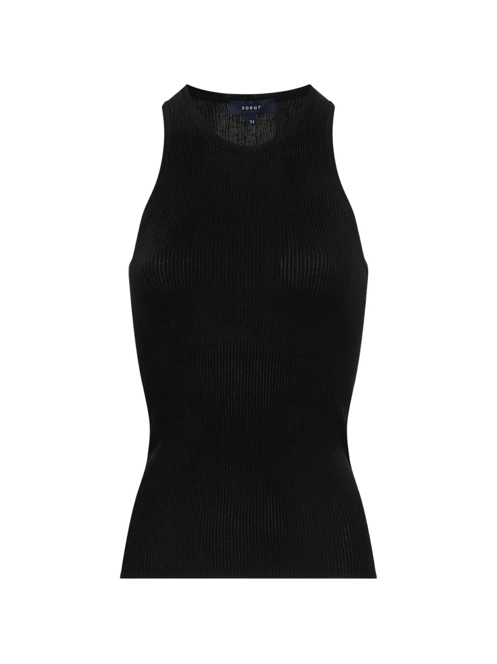 Soeur Kenzie ribbed-knit sleeveless top - Nero