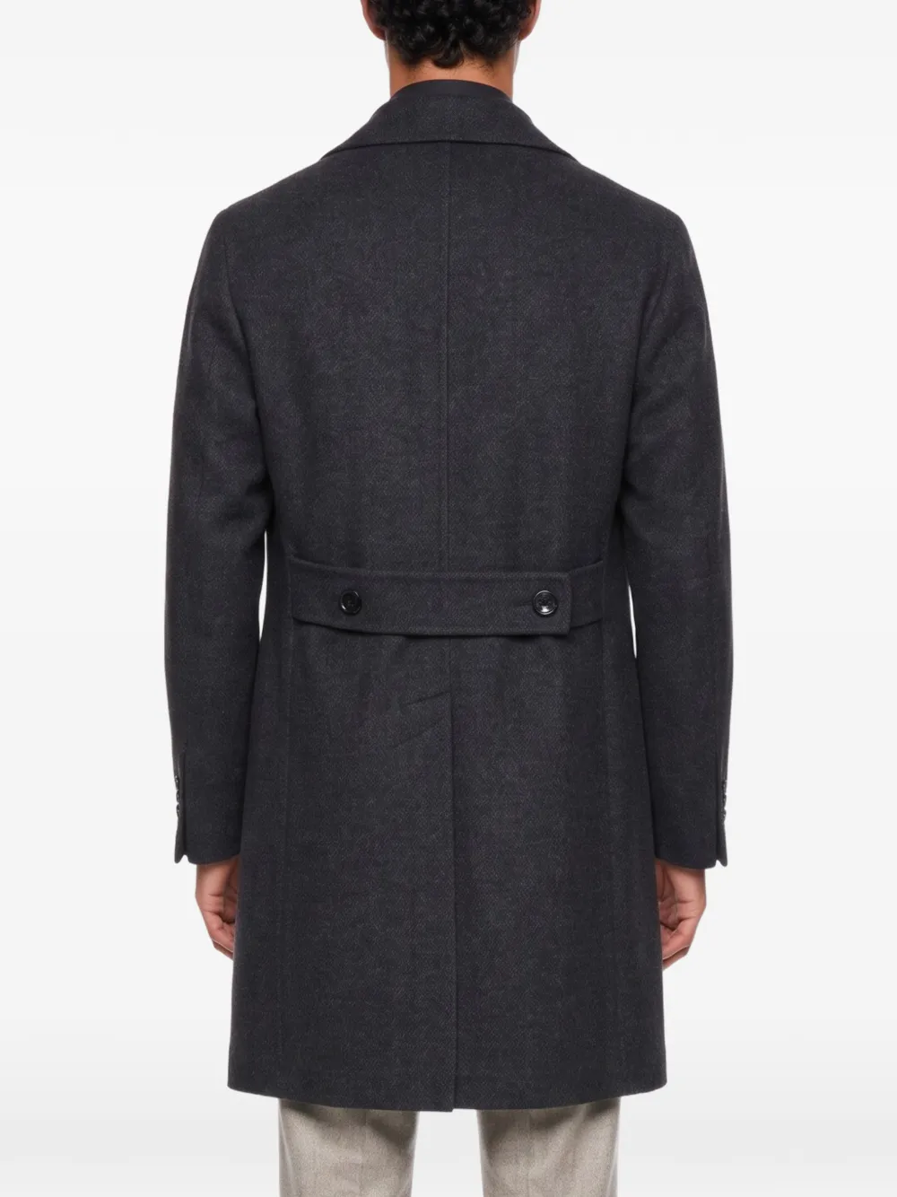 Tagliatore Arden double-breasted herringbone coat Grijs