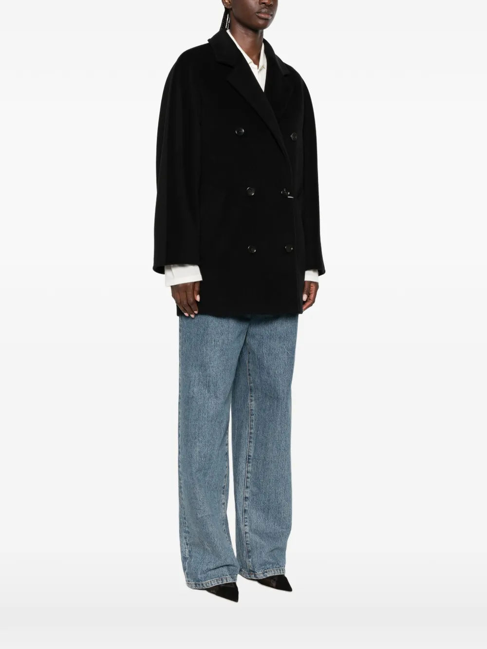 Max Mara Jas met dubbele rij knopen Zwart