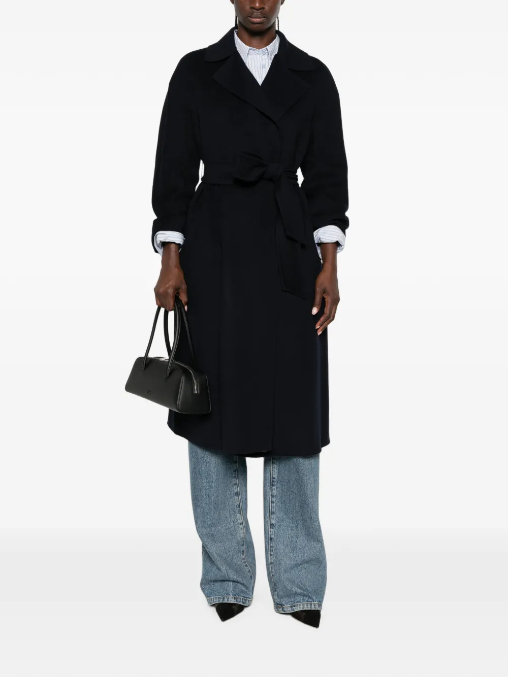 Max Mara Mstcles jas met ceintuur Blauw