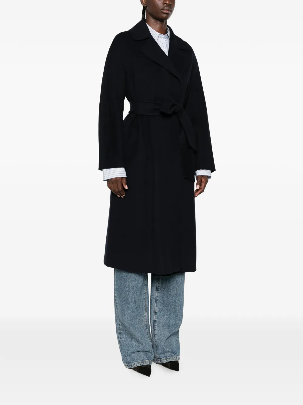 Max Mara Mstcles jas met ceintuur Blauw