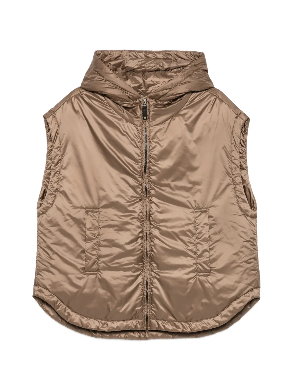 Max Mara Cambra hooded sleeveless gilet - Toni neutri