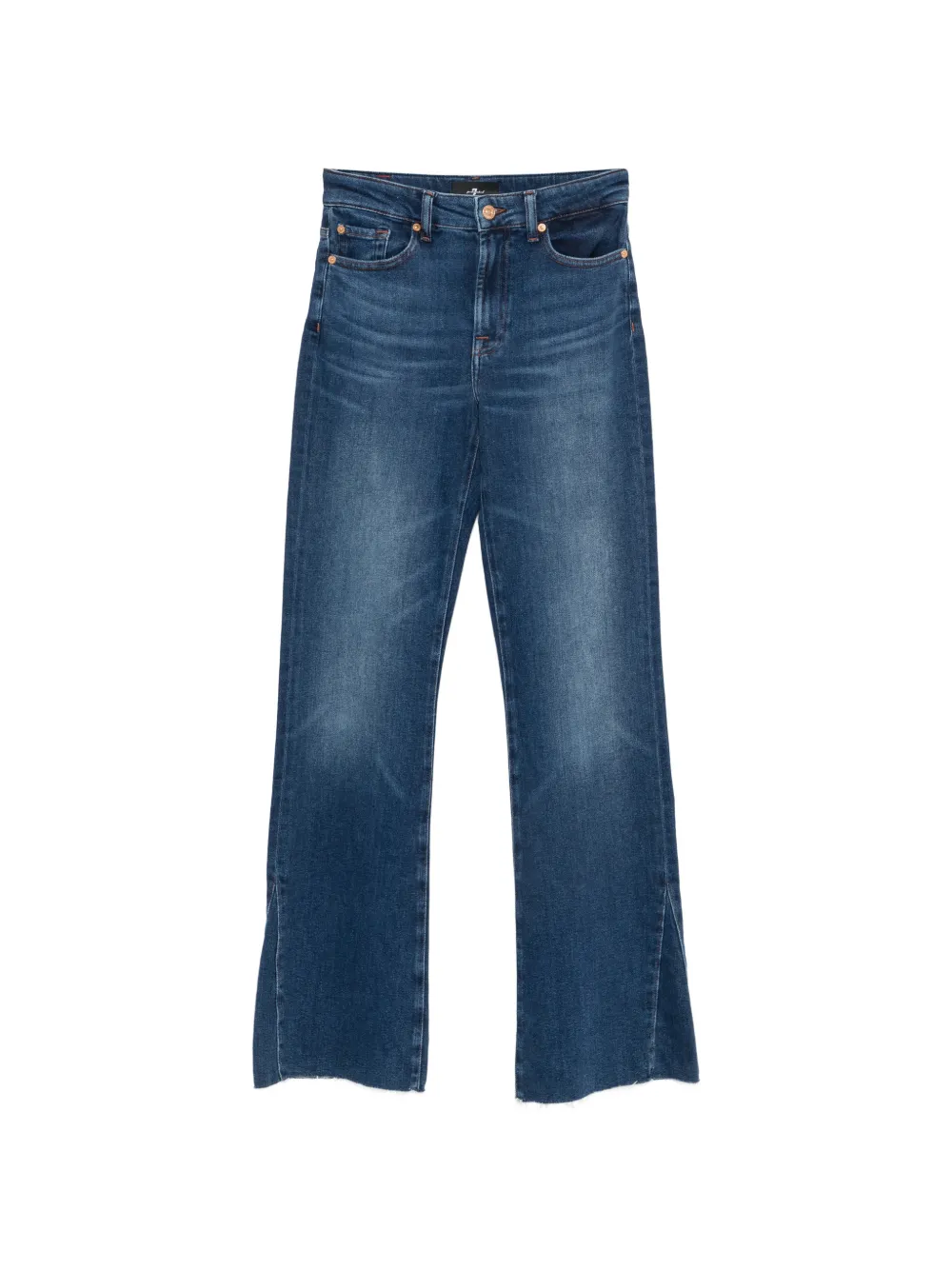 Seven faded-effect flared jeans - Blu
