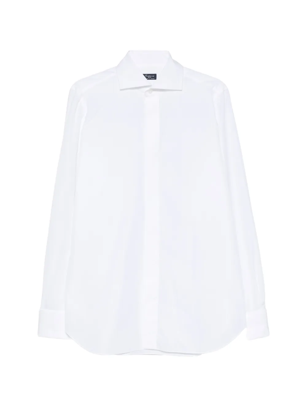 Finamore 1925 Napoli spread-collar concealed-front cotton shirt - Bianco