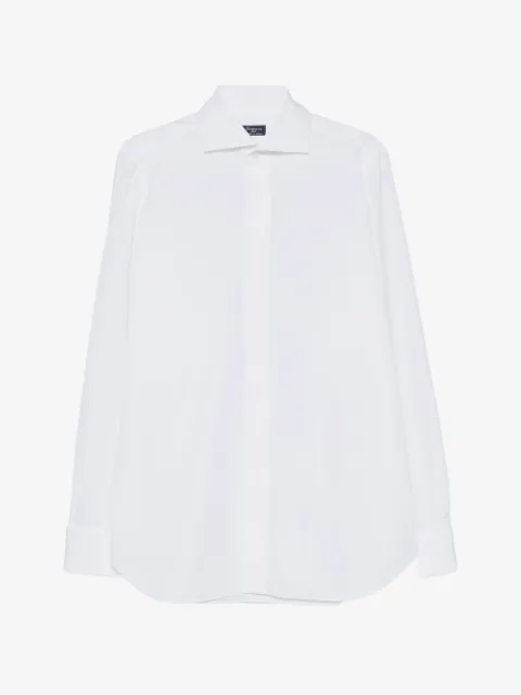 Finamore 1925 Napoli spread-collar concealed-front cotton shirt