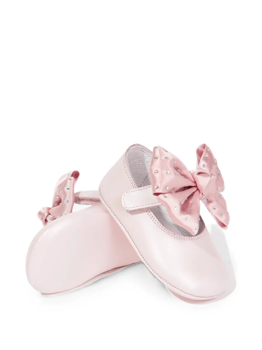 ANDANINES bow-detail touch-strap ballerinas Roze