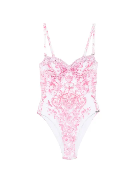 Camilla traje de baño con estampado floral y detalles de cristal