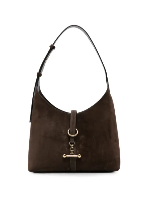 Strathberry bar-detail suede shoulder bag