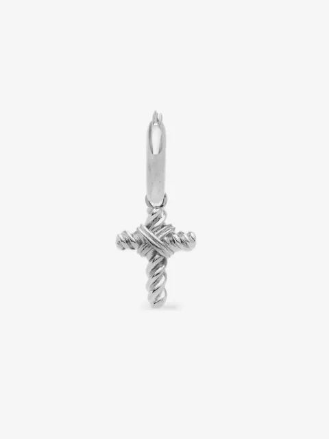 YOJ cross-pendant hoop earrings