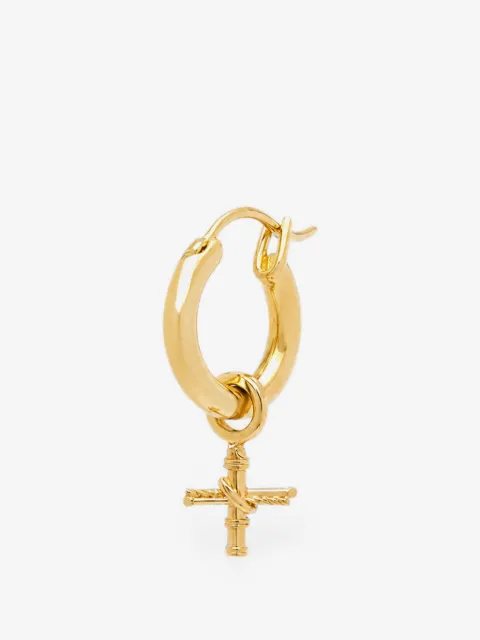 YOJ cross-pendant hoop earrings