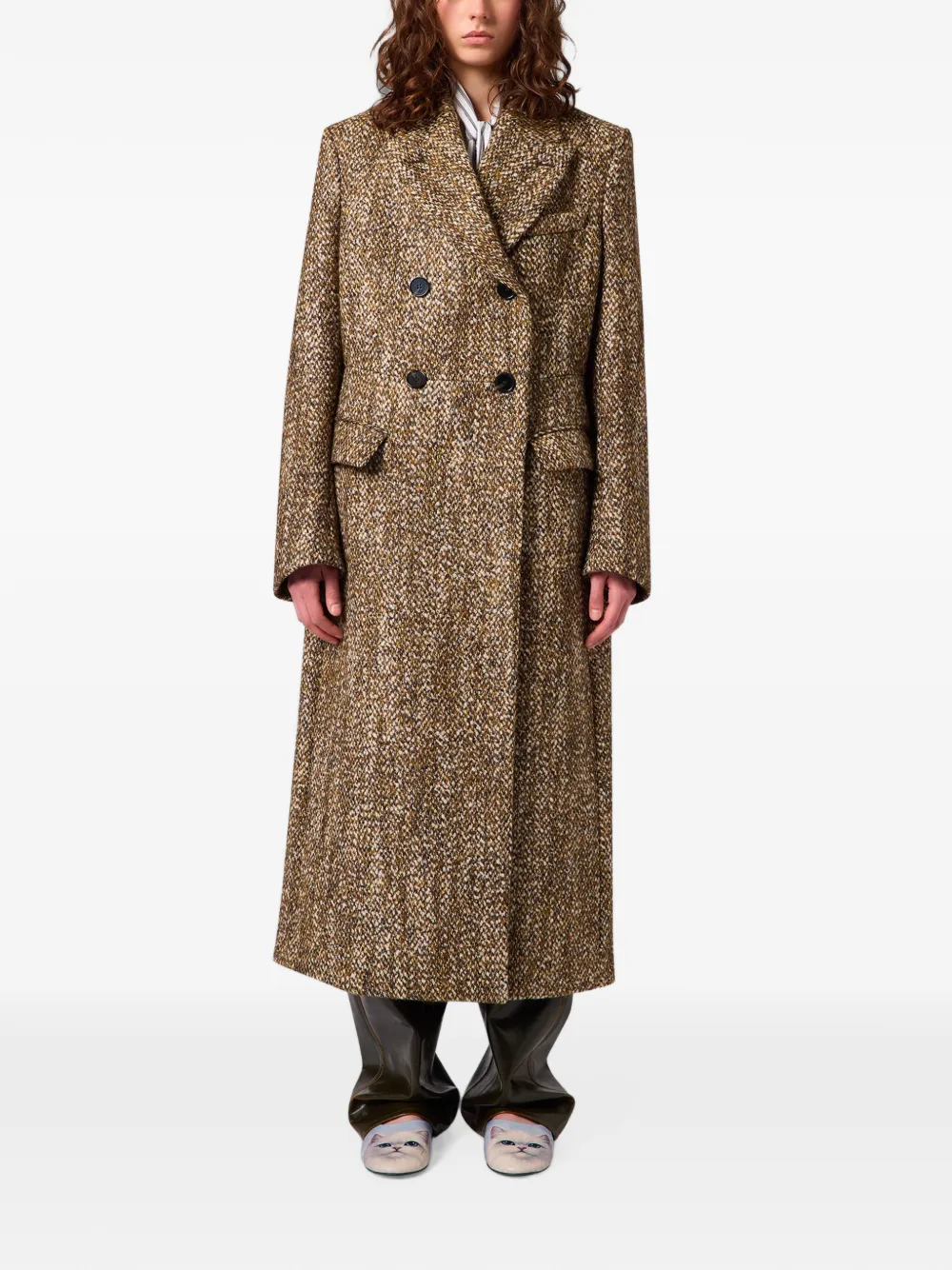 MSGM Jas met dubbele rij knopen Bruin
