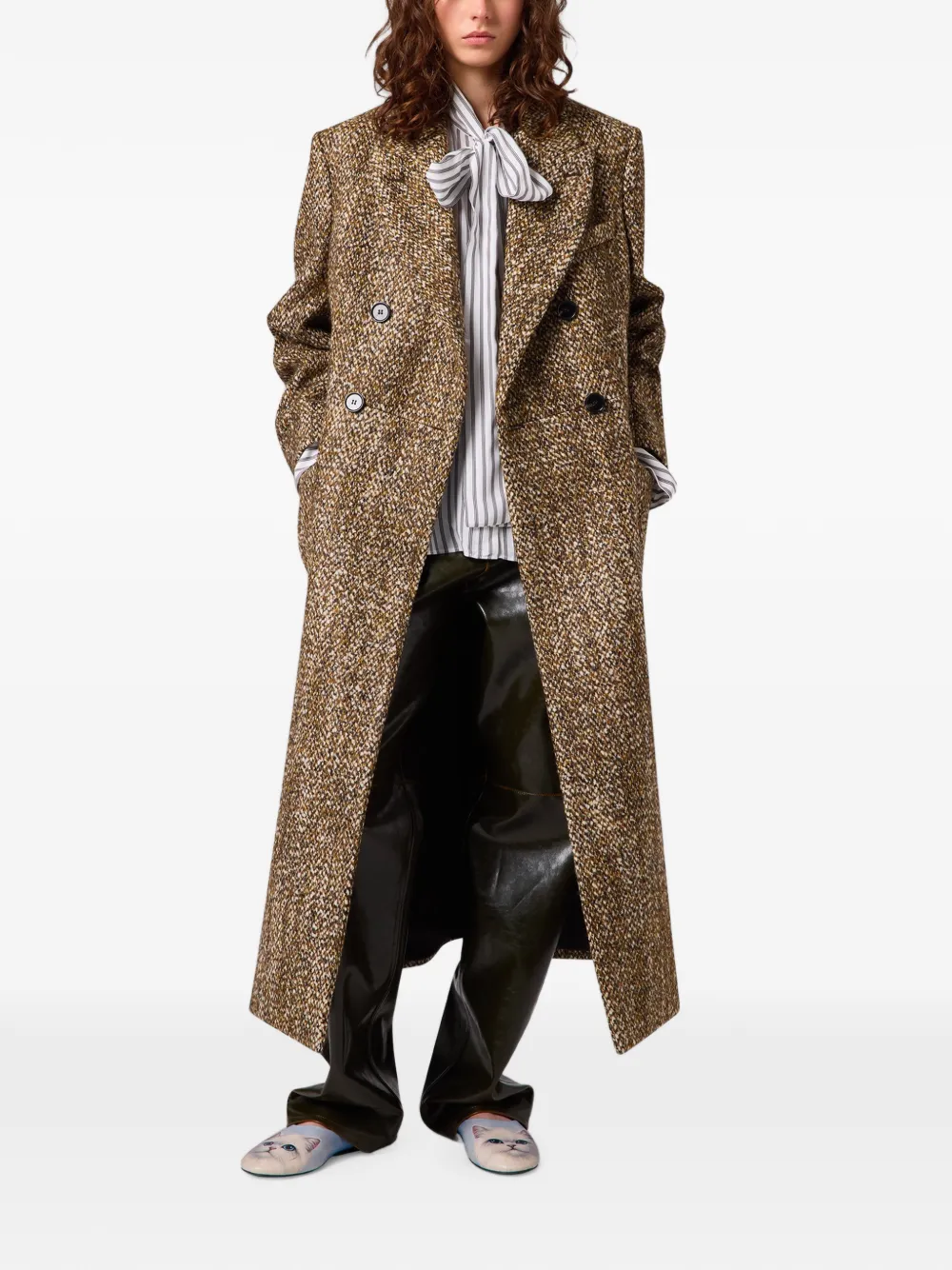 MSGM Jas met dubbele rij knopen Bruin