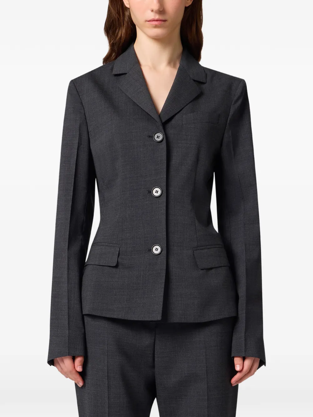 MSGM Blazer met enkele rij knopen Grijs