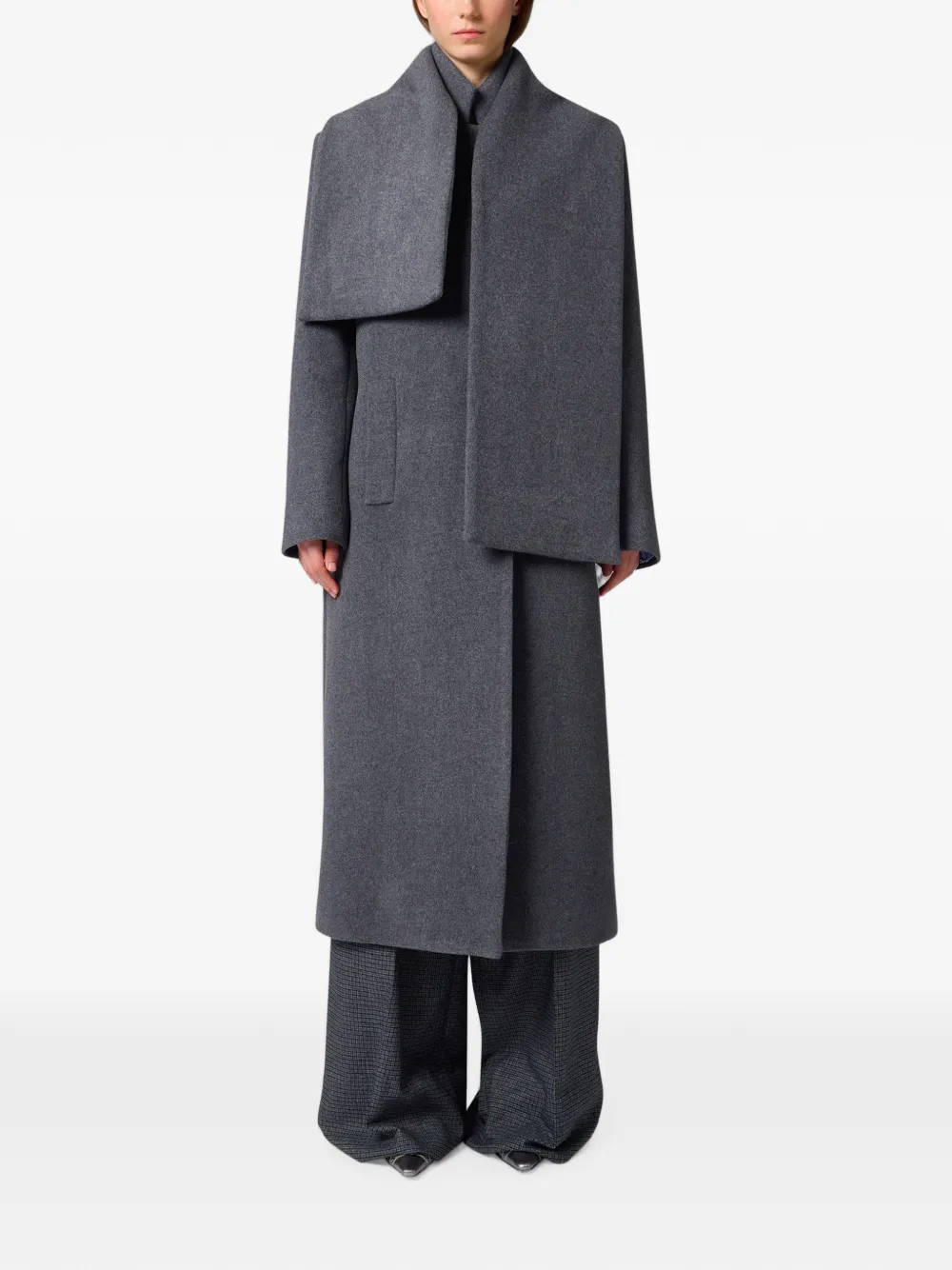 MSGM Jas met dubbele rij knopen en sjaal-detail Grijs