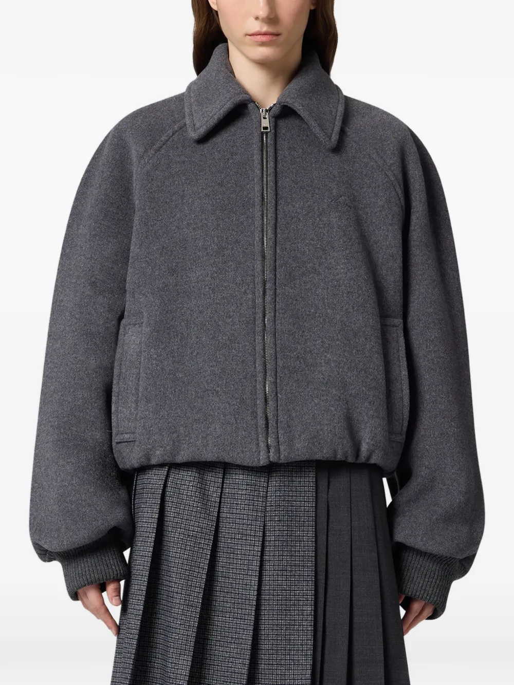 MSGM Jack met raglan mouwen en rits Grijs