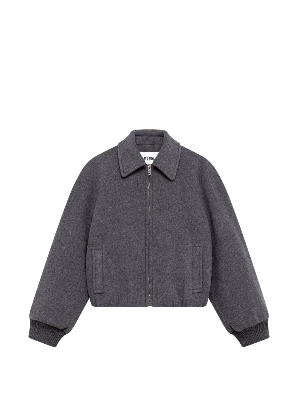 MSGM 래글런 소매 집업 재킷 | 그레이 | Image 1