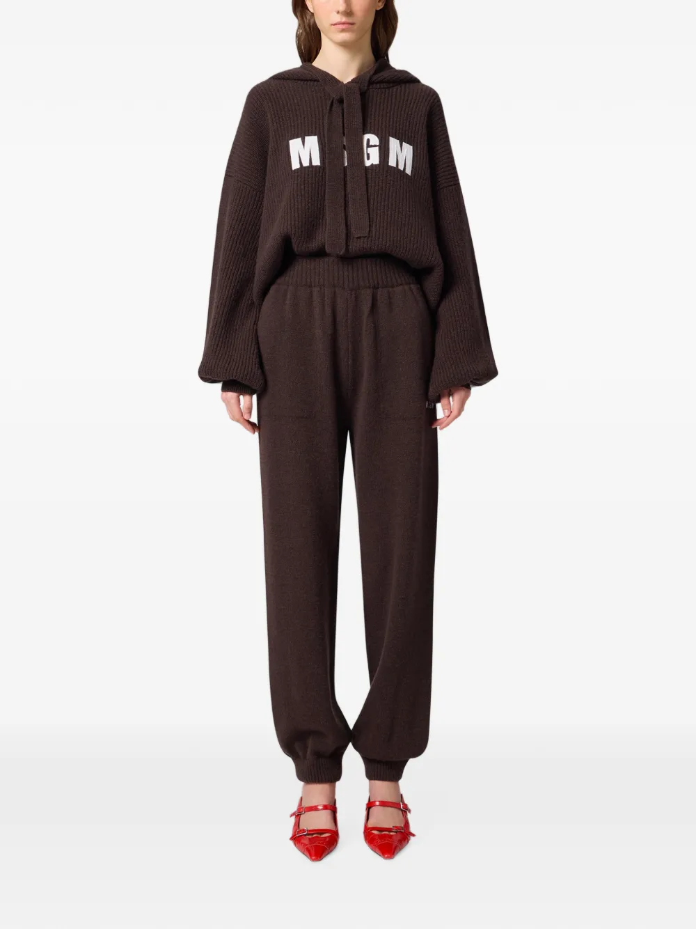 MSGM Trainingsbroek met logoprint Bruin