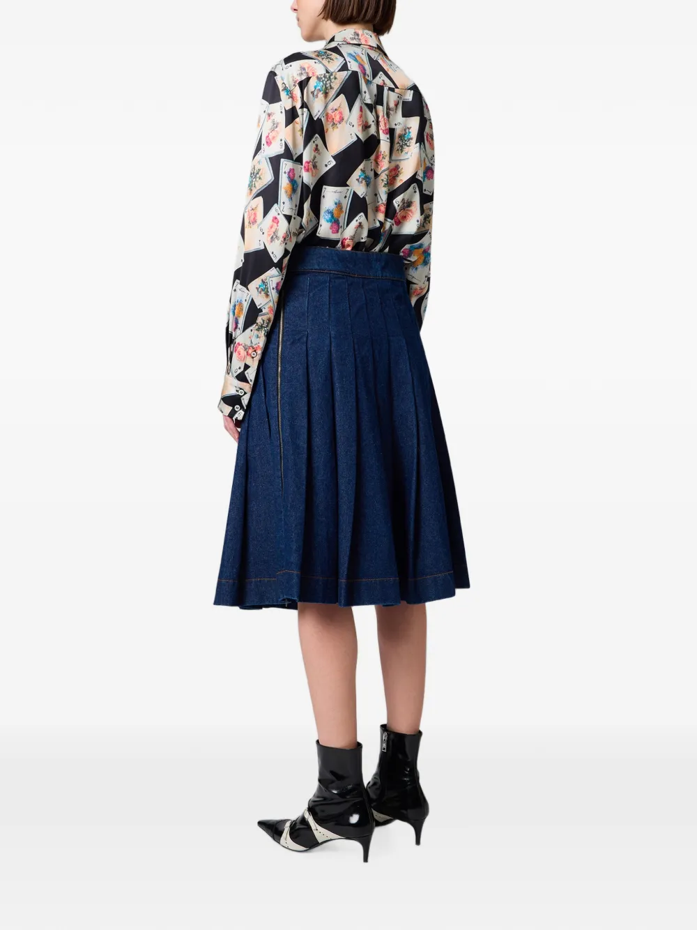 MSGM Midi-plooirok met ritssluiting Blauw