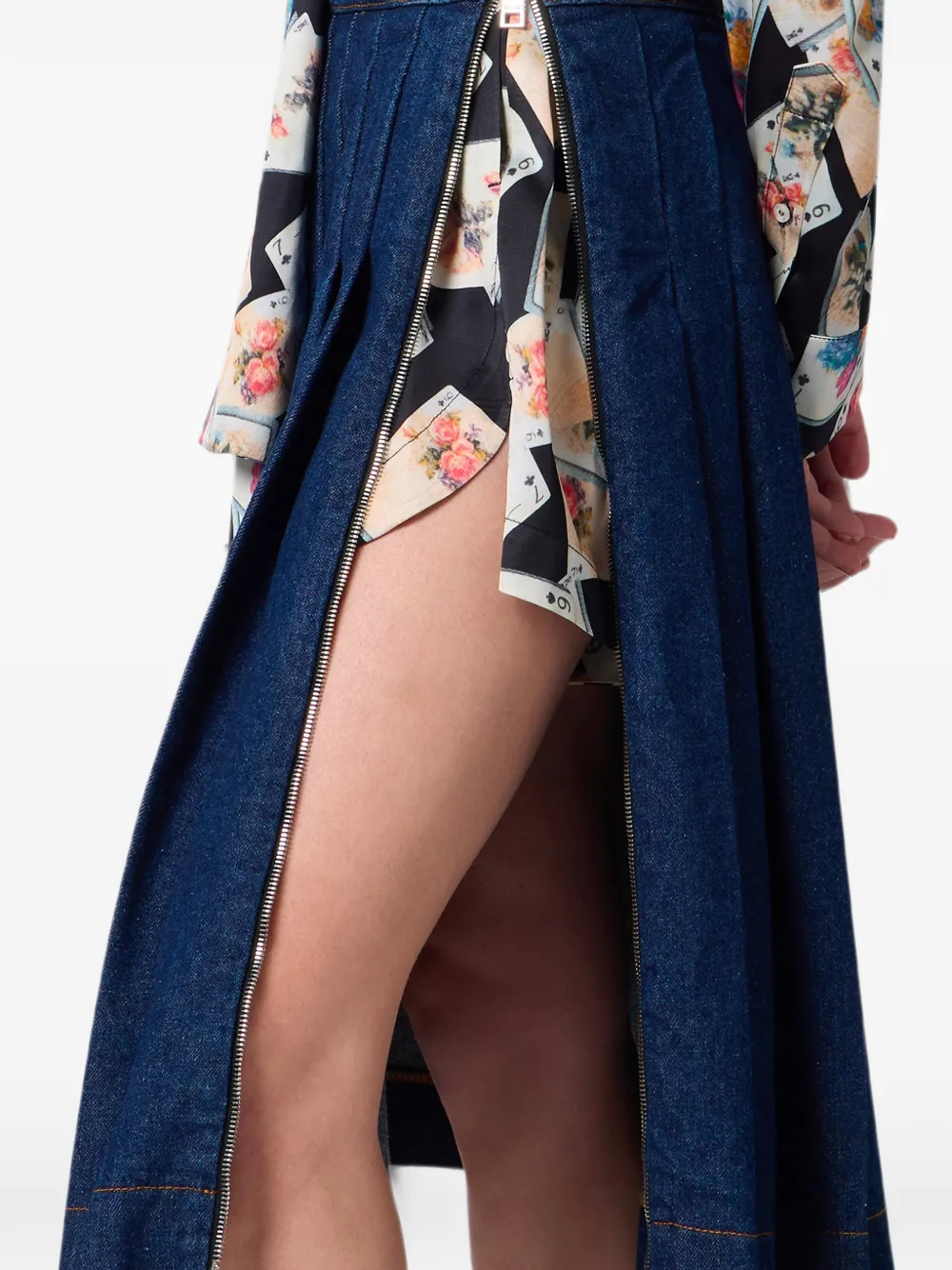 MSGM Midi-plooirok met ritssluiting Blauw