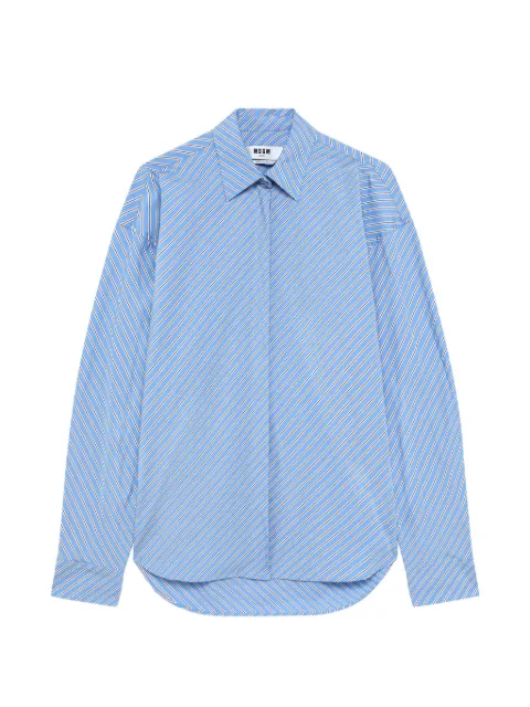 MSGM diagonal-stripe long-sleeve shirt