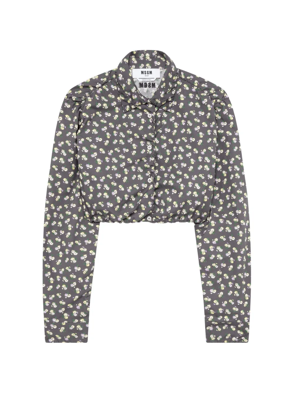 MSGM フローラル クロップドシャツ | グレー | Image 1