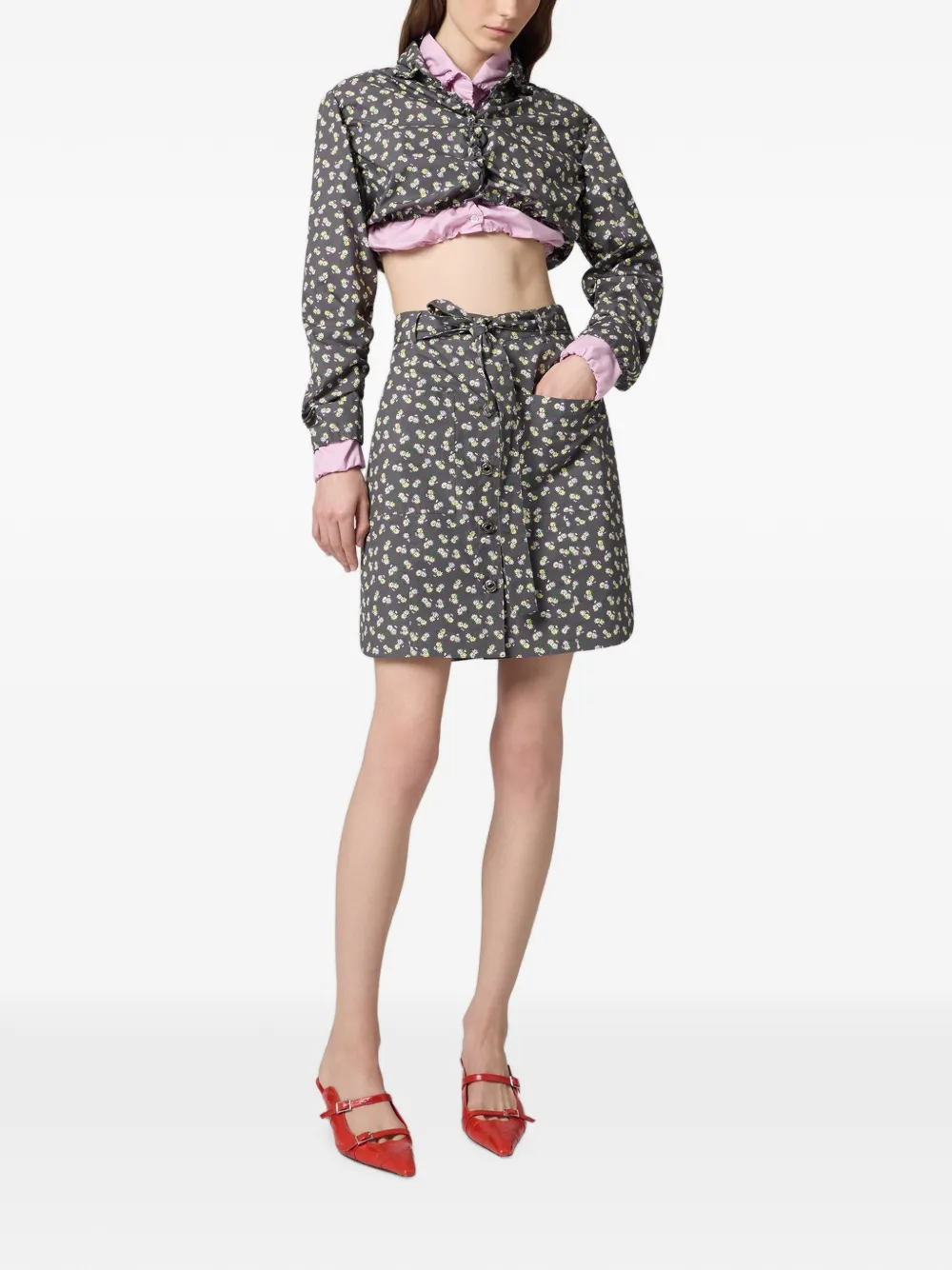 MSGM Blouse met bloemenprint Grijs