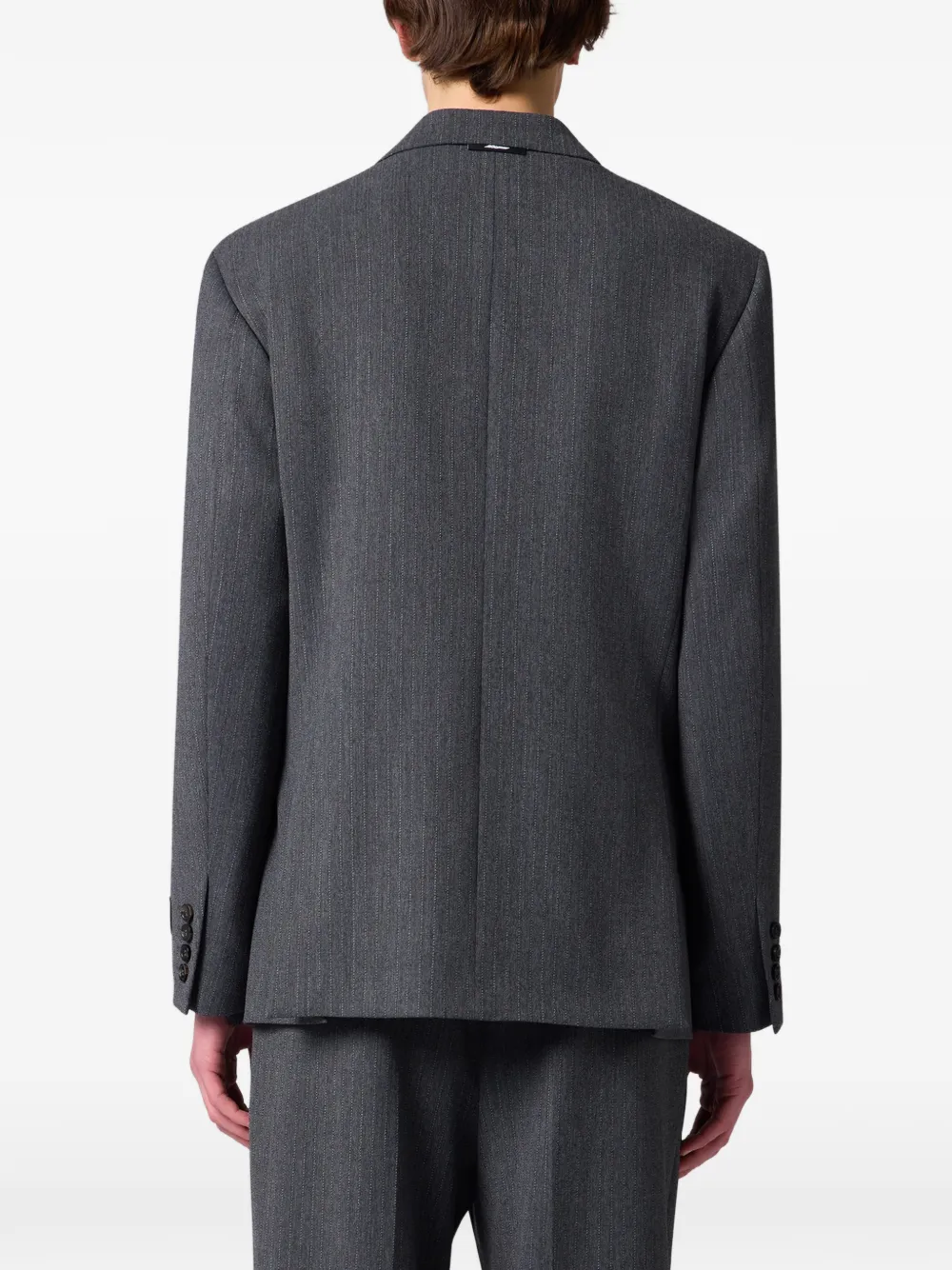 MSGM Jack met dubbele rij knopen en krijtstreep Grijs