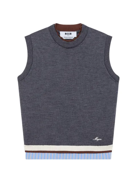 MSGM logo-embroidered tank top