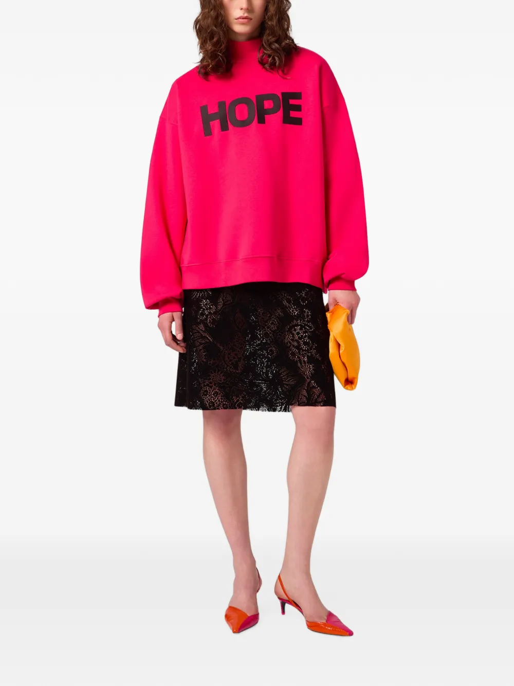 MSGM Mini-rok met bloemenkant Zwart