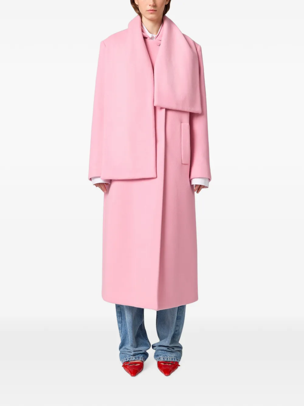 MSGM Mantel met enkele rij knopen Roze