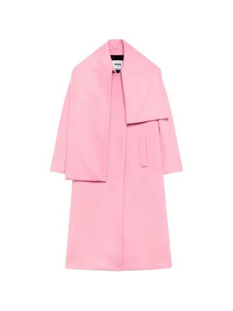 MSGM scarf-detail single-breasted coat