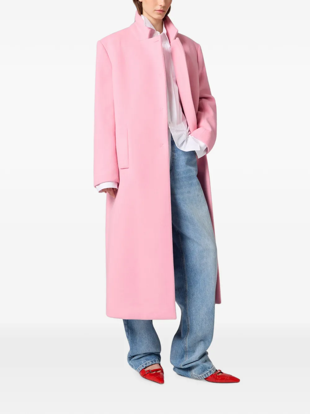 MSGM Mantel met enkele rij knopen Roze