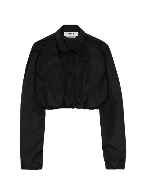 MSGM cropped gathered-detail shirt