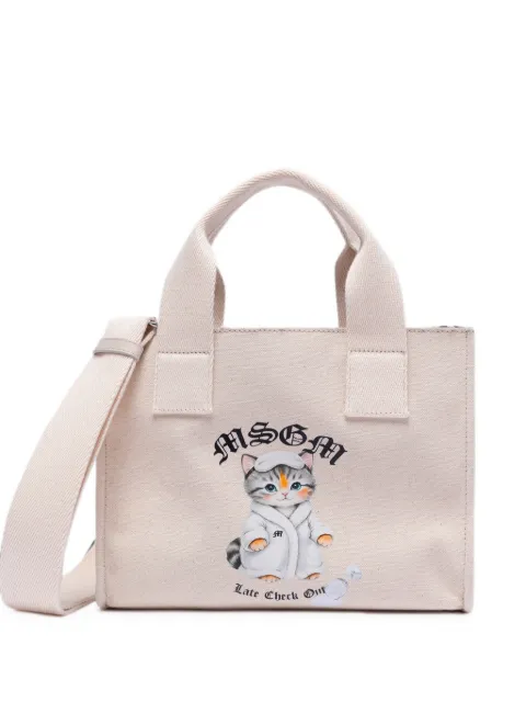MSGM cat-print tote bag