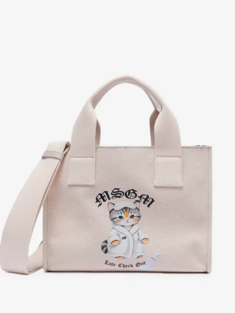 MSGM cat-print tote bag
