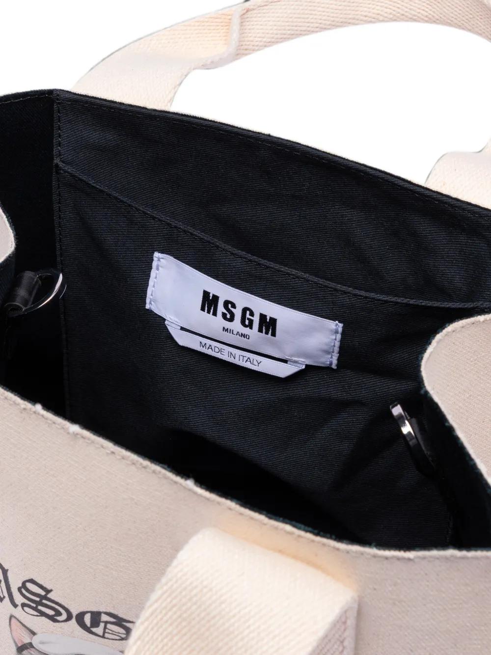 MSGM cat-print tote bag Beige