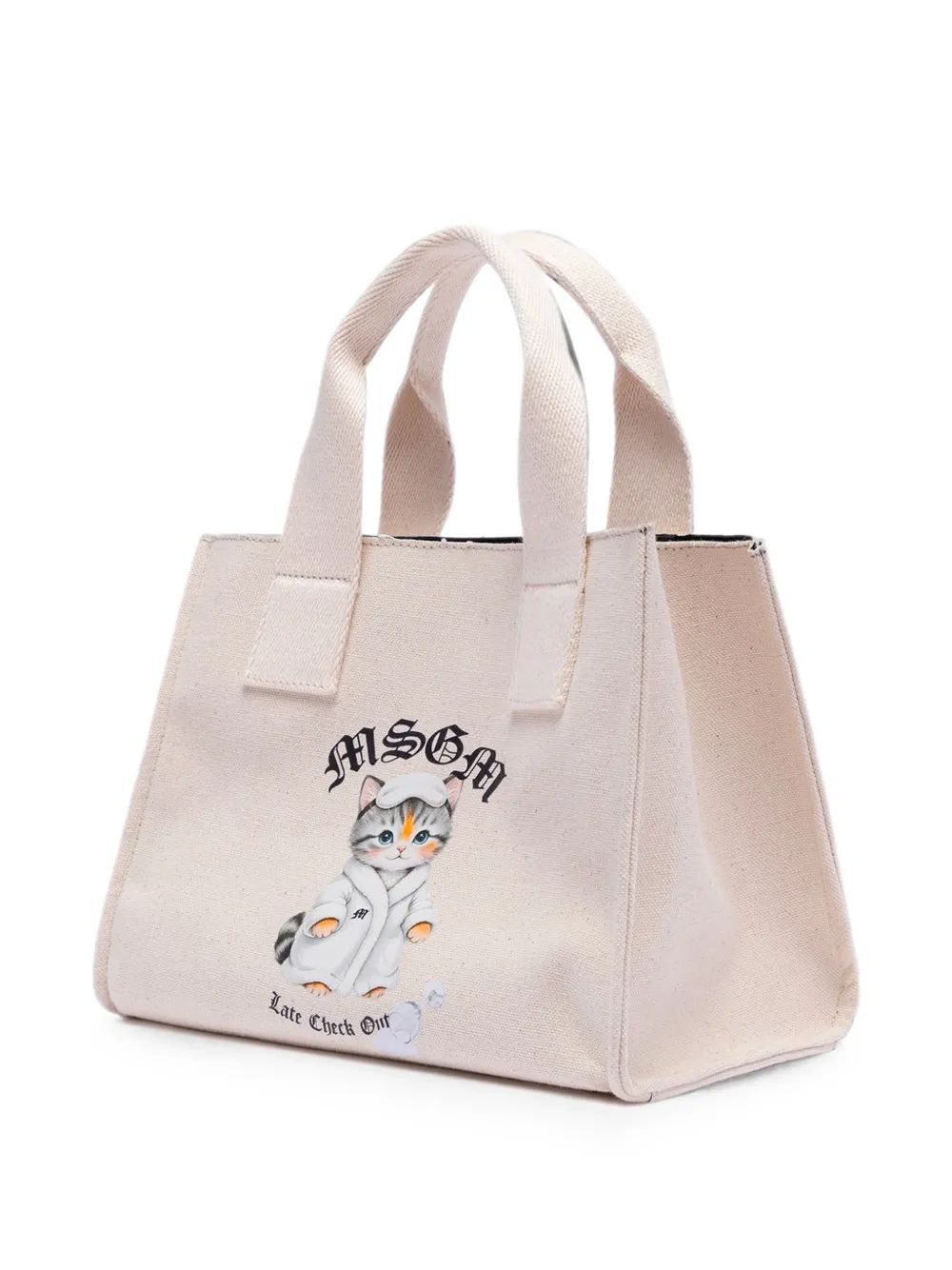 MSGM cat-print tote bag Beige