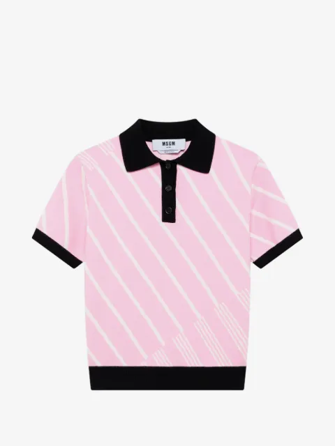 MSGM diagonal-stripe polo shirt
