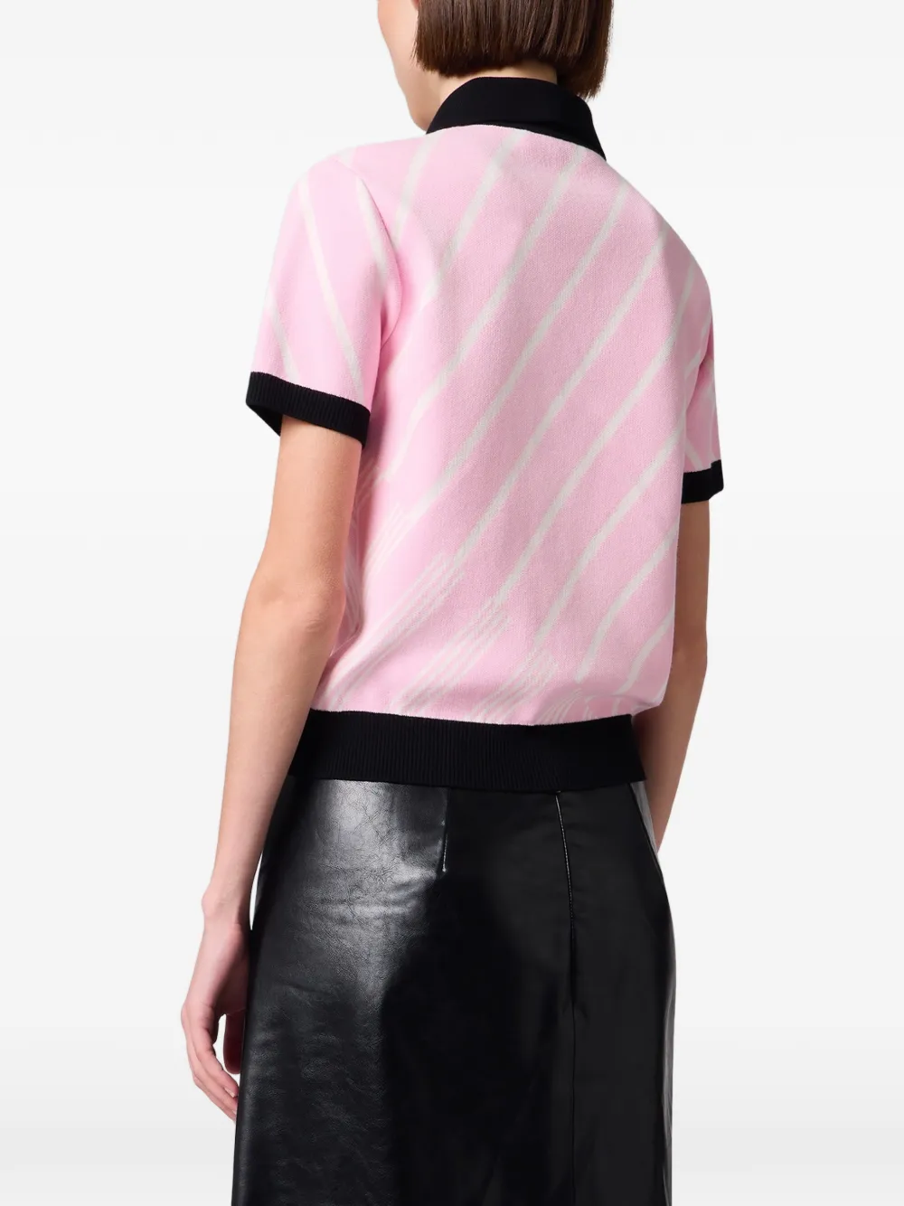 MSGM Poloshirt met diagonale strepen Roze