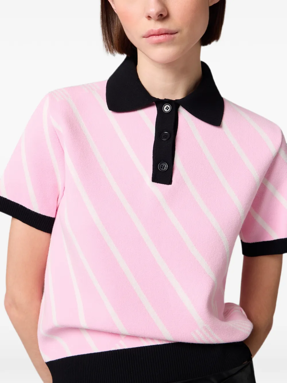 MSGM Poloshirt met diagonale strepen Roze
