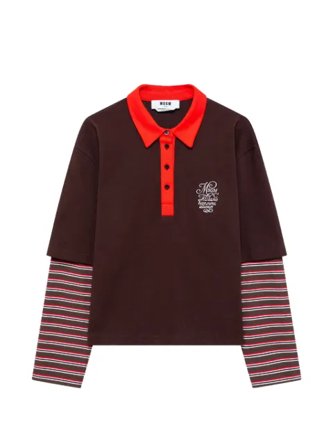 MSGM playera tipo polo con logo bordado
