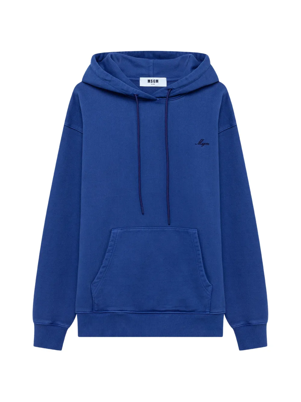 MSGM 로고 자수 파우치 포켓 후디 | 블루 | Image 1
