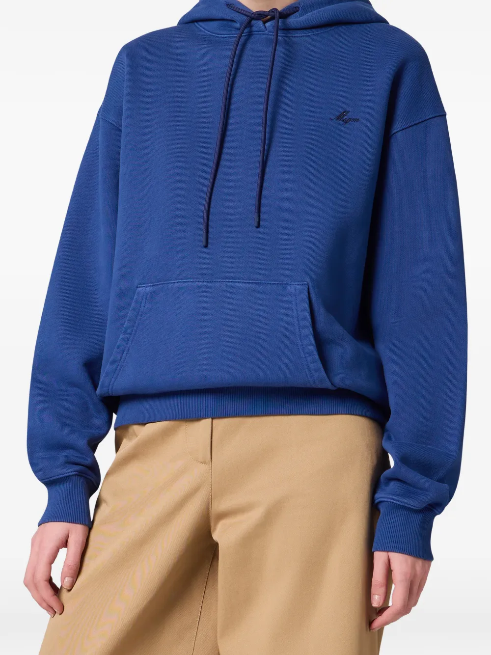 MSGM Hoodie met geborduurd logo Blauw