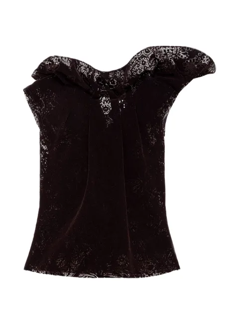 MSGM ruffled lace-patterned top