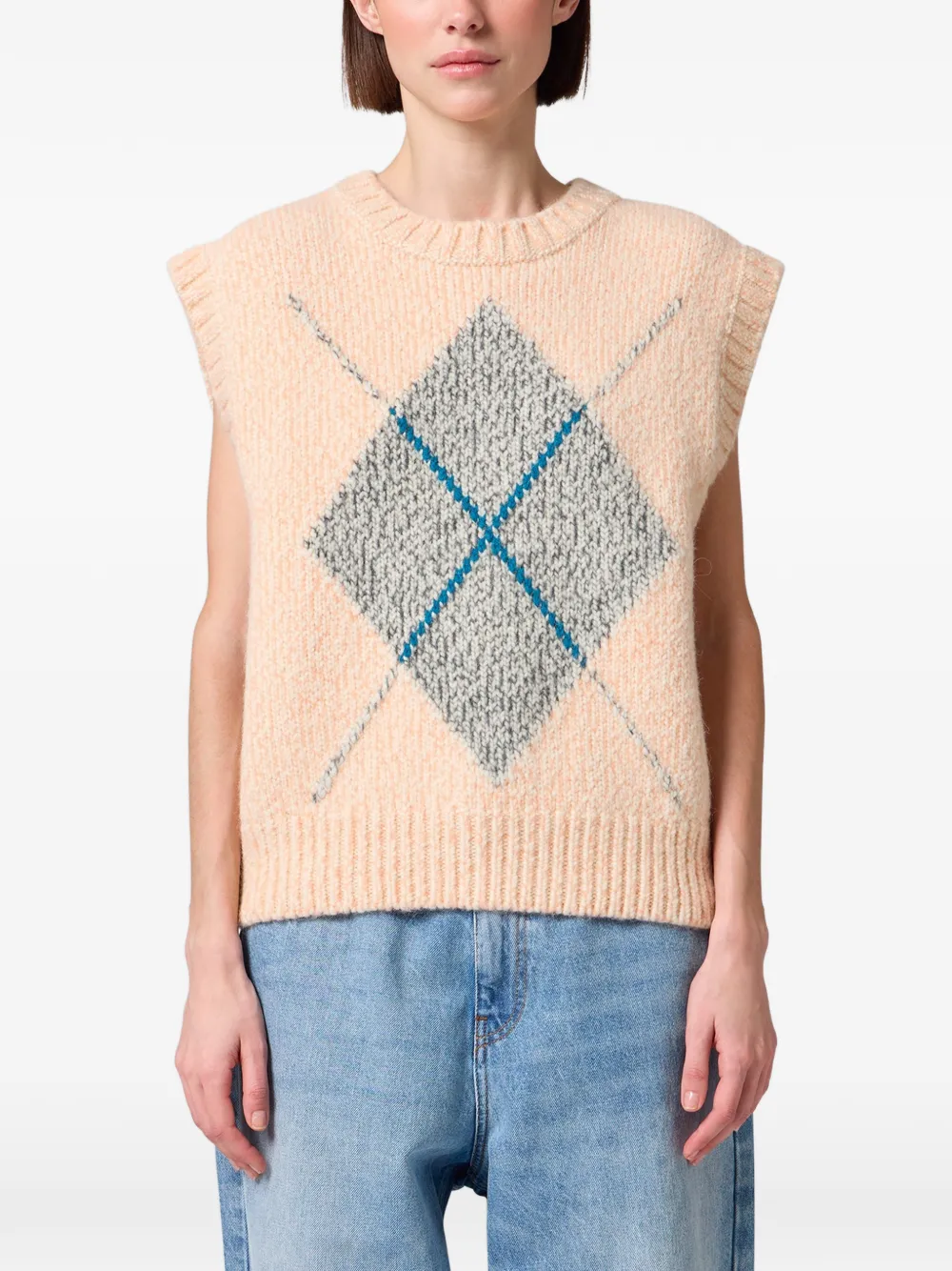 MSGM Gebreide trui met argyle-intarsia Oranje