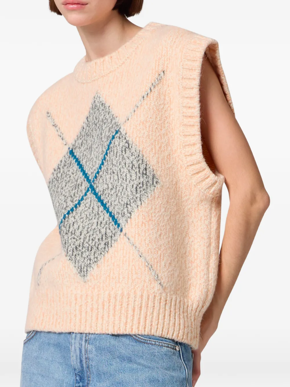 MSGM Gebreide trui met argyle-intarsia Oranje