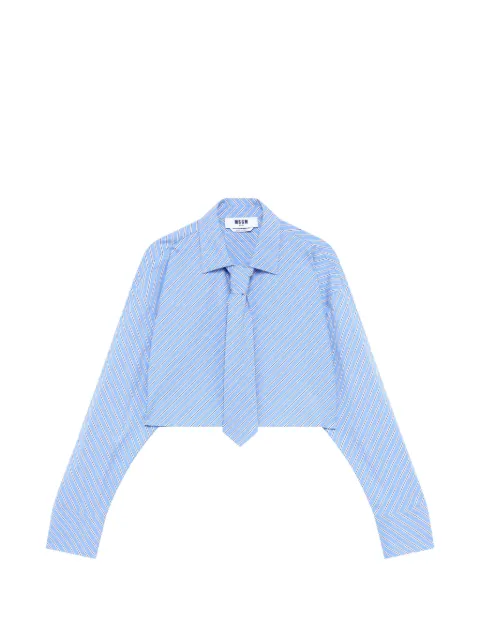 MSGM stripe-pattern cropped shirt