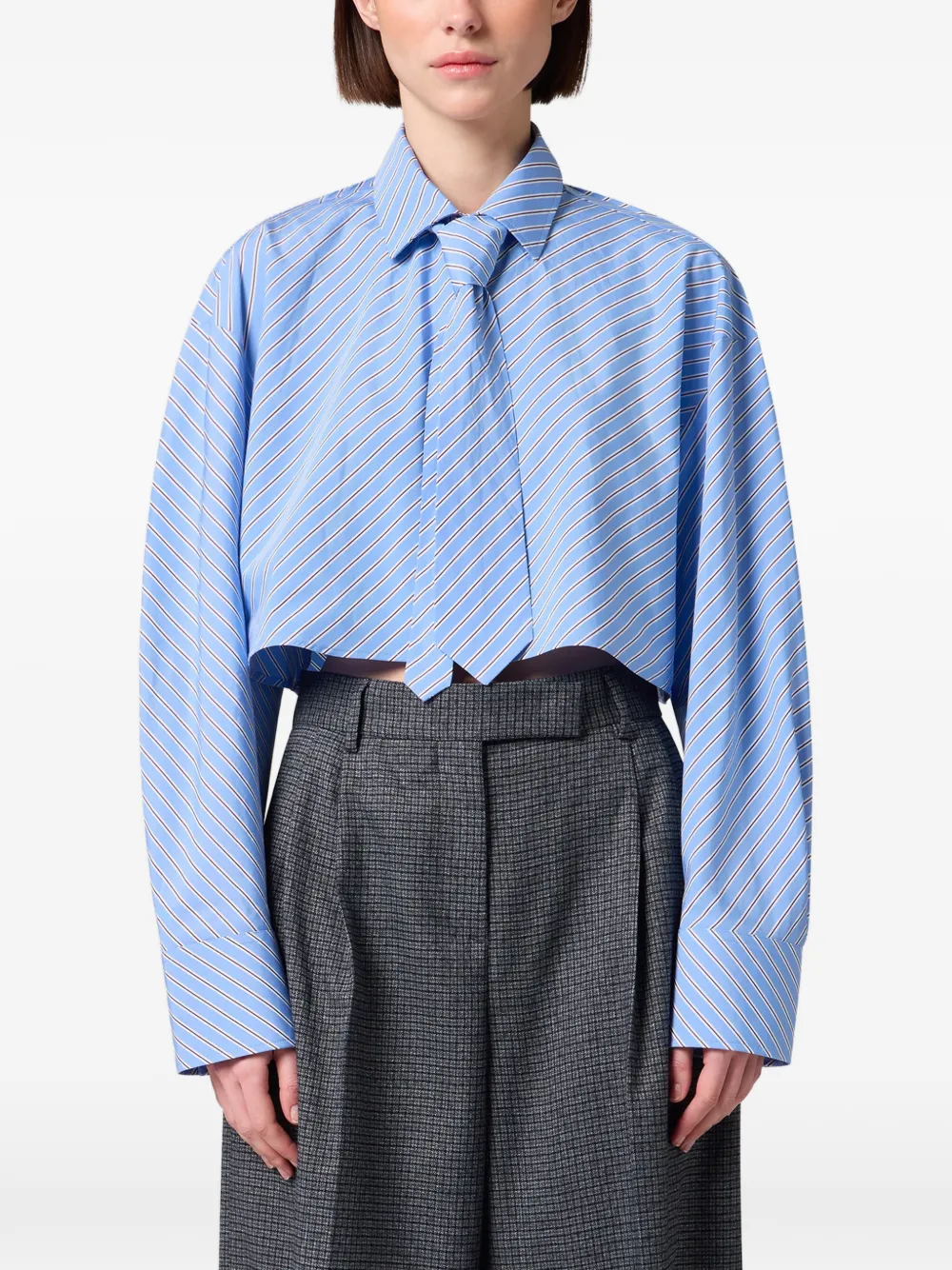 MSGM Gestreept blouse Blauw